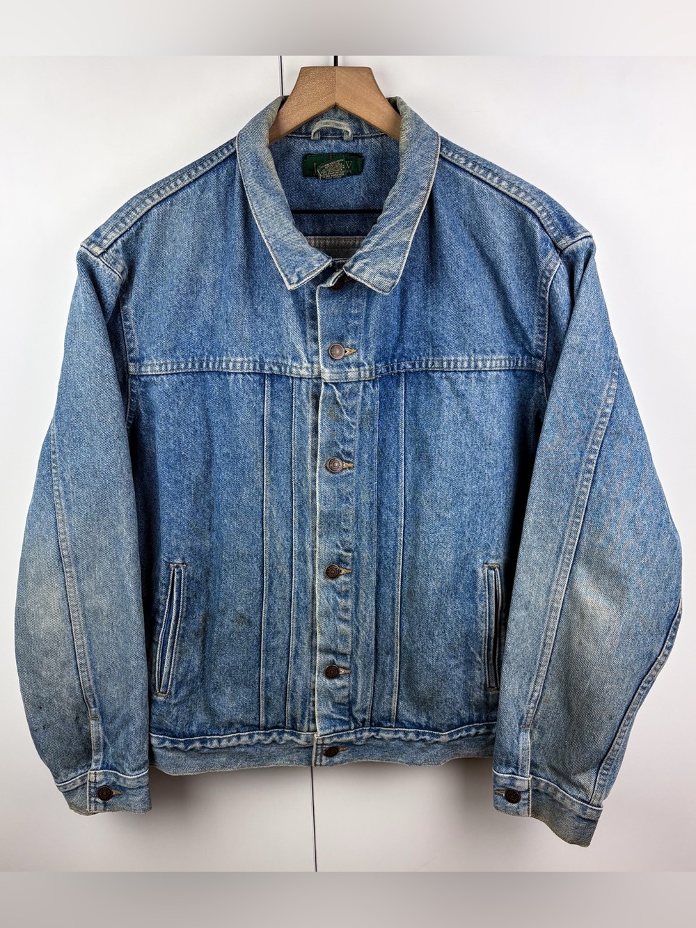 J. Crew Vintage Denim Trucker Jean Jacket Blue 100% Cotton Outdoor Mens XL
